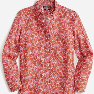 J. Crew Classic-fit drapey cupro shirt in pink floral
